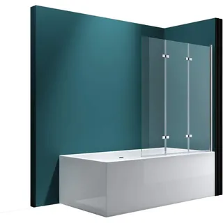 mai & mai Duschwand Badewanne Badewannenwand Badewannenfaltwand 6mm Sicherheitsglas mit Nano-Versiegelung Badewannenaufsatz 130x140cm