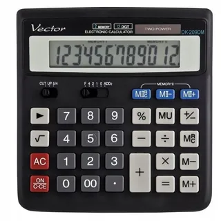 Office Calculator 12-digit Dual Power Memory % VAT