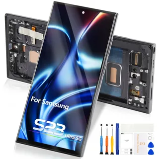 Reparo Bildschirm für Samsung Galaxy S23 Ultra 5G LCD Display - für Galaxy S23 Ultra 5G LCD Touch Screen SM-S918B S918B/DS S918U S918U1 Digitalisierer Montage Kits (mit Rahmen)