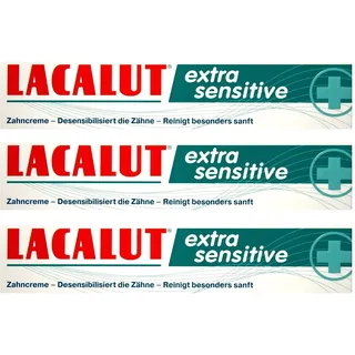 3x LACALUT extra sensitive Zahnpasta 75ml Zahncreme, PZN: 10991693, Made in Germany NEU