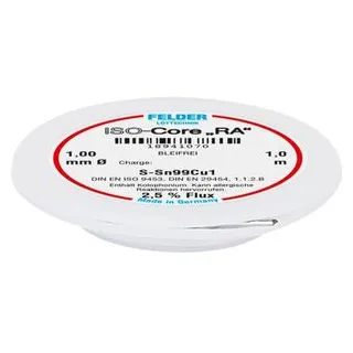Felder ISO-Core RA Sn99Cu1 Lötzinn, bleifrei Spule Sn99,3Cu0,7 1mm