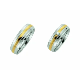 Partnerring ADELIA ́S "Damen Edelstahl Freundschaftsring" Gr. 52, silber, Fingerringe, Damen, 52, Edelstahl, Edelstahlschmuck für Damen