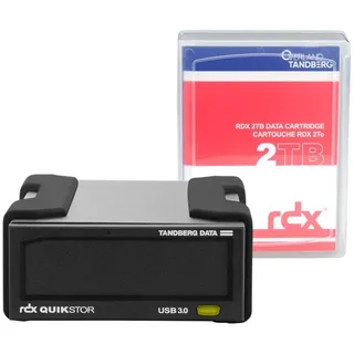 Tandberg Data O-T RDX Laufwerkskit mit 2TB Kassette, extern, schwarz, USB3+,