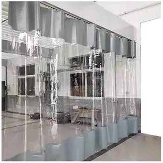 DZHTUF Transparente PVC-Plane Vorhang mit Ösen,Pergola wasserdichter Vinylvorhang für draußen,66 Größen,Dicke: 0.5mm,Trennvorhang Seitenteil,PVC Vorhang transparent Outdoor,L×H-1.5×2m(59 * 79in)