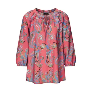 GOLDNER Viskosebluse mit Paisley-Muster Koralle 46