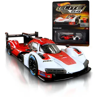 Hot Wheels Elite 64 Porsche 963, Auto im Maßstab 1:64, teilweise inspiriert von den legendären Porsche-Rennwagen der 80er Jahre, für Sammler, JCP46