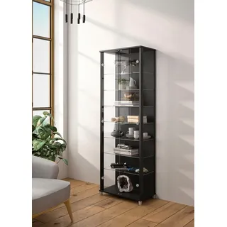 fif Möbel Vitrine »Optima«, Standvitrine, 2 Glastüren, 7 Böden, vielseitig, perfekt für Sammler, schwarz