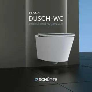 Schütte Dusch-WC CESARI U-Form, Weiß spülrandlos, - weiss