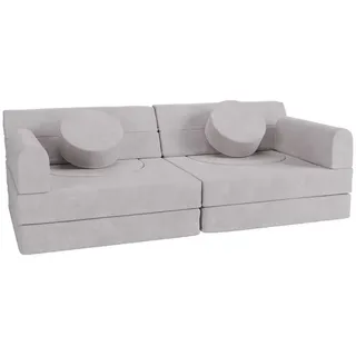 Juskys Kindersofa Kayo  mit Burgmotiv Polyester beige
