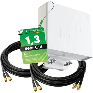 5G LTE Antenne Außenantenne Multiband MiMo Richtantenne Duo Antenne 2x9 dBi max. Verstärkung (mit 10m Kabel) Wetterfest Outdoor für LTE Router mit SMA Anschluss für alle Netze 690-3800 MHz netshop 25
