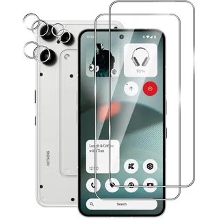 Afikyutu Schutzfolie für Nothing Phone 3a lite für Panzerglas, 2 Stück Schutzfolie mit 2 Stück Kameraschutz, 9H Härte Displayschutz, 9 HD Panzerfolie Anti-Kratz, Anti-Blasenfrei
