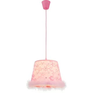 GLOBO Pendel Lampe Spiel Kinder Zimmer Decken Textil Schirm Mädchen Hänge Leuchte pink