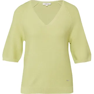 s.Oliver Kurzarm-Strickpullover aus Baumwollmix - grün - 40