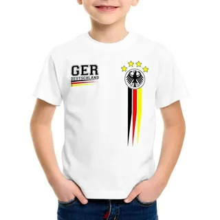 style3 T-Shirt Deutschland WM 2026 Weltmeister trikot fahne fußball stadion flagge weiß 104
