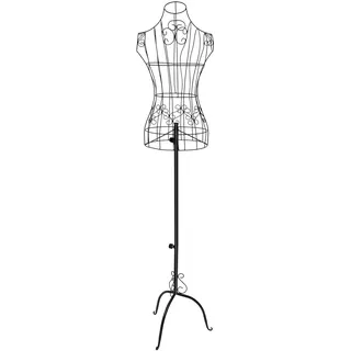 Schneiderpuppe Metall, Eisendraht Schaufensterpuppe mit Ständer | Kleiderpuppe Weiblich | Schneiderbüste Deko | Draht Torso, 140-160 cm Höhenverstellbar, Ideal als Weibliche Schaufensterpuppe oder Kle