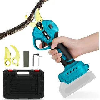 Akku Astschere Elektrisch Gartenschere kabellos 45mm für Makita 18V (ohne Akku) Bürstenlosen Motor Elektrische Astsäge Batterie baumschere Schere LCD zum Beschneiden von Bäumen Obstbäumen