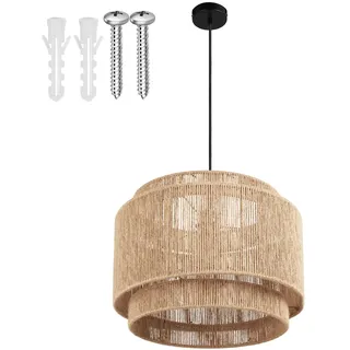 Tectake tectake® Pendelleuchte Boho-Stil, Wickeltechnik, 40 W, Stahlgestell, 46 x 32 cm