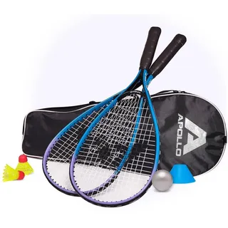 Apollo Badmintonschläger Set inkl. Tragetasche 2x Aluminium-Schläger