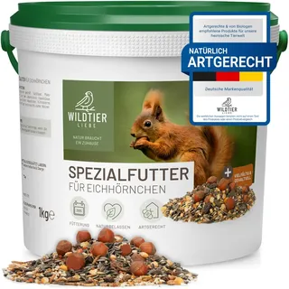 wildtier liebe Eichhörnchenfutter 1kg für Eichhörnchen & Streifenhörnchen I Ganzjahres-Futter Eichhörnchen, Streifenhörnchen Futter