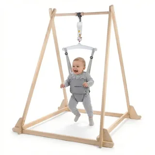 Mamabrum Babyschaukel Mamabrum Baby Jumper Holz mit Gestell höhenverstellbar