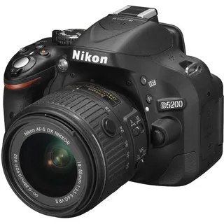 Nikon D5200 SLR-Digitalkamera (24,1 Megapixel, 7,6 cm (3 Zoll) TFT-Display, Full HD, HDMI) Kit inkl. AF-S DX 18-55 VR II Objektiv schwarz