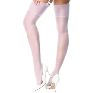 missO Strapsstrümpfe S301 (1-Paar, 1 Paar) transparent & matt weiß S/M (38/42)