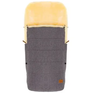Fillikid Fußsack Fillikid Winterfußsack Bernina Lammfell Exclusiv, warmer Winterfußsack mit echtem Merino-Lammfell wasserabweisend und windabweisend für Babys im Alter von 0 bis 24 Monaten Oberteil abnehmbar grau