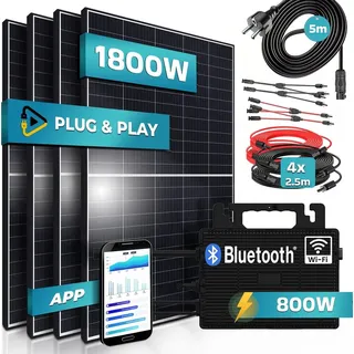 monokristallin 1800 W inkl. Astro Energy 800 W Wechselrichter