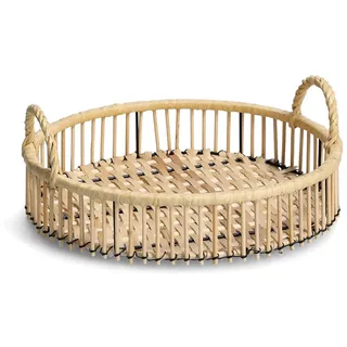 Zeller Present Dekotablett Rattan, Ø 32 cm, Dekoration