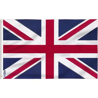 FLAGBURG Britische Flagge 150 x 240 cm Großbritanien Fahne mit Messingösen, Lebendige Farbe und UV-beständig, Leinwand-Header und Doppelt Genäht Langlebig UK Flag,für Draußen und Drinnen