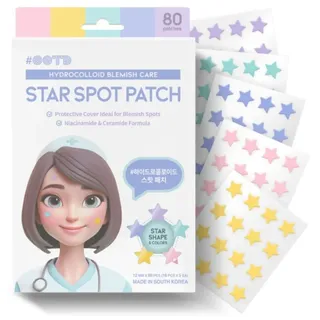 #ootd Star Spot Akne-Pflaster für Gesicht mit Hydrokolloid, Niacinamid und Ceramid, niedliche Pastellfarben, schützt, heilt Pickel und verhindert Narben, ideal bei Hautunreinheiten