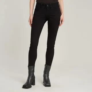 G-Star für Damen. D25522-D837-A810 Jeans Lynn Mid Skinny schwarz (28/34), Lässig, Baumwolle, Denim
