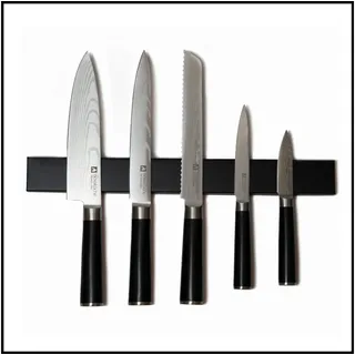 LIVINA HOME Messer-Set Messer-Set Küchenmesser, Kochmesser mit magnetische Messer-Leiste (6-tlg), Magnetleiste aus Edelstahl, inkl. Geschenk, Oster Deal Sale! schwarz