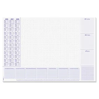 Sigel Schreibtischunterlage Lilac 2026/2027/2028 weiß/lila Papier 59.5 x 41,0 cm 30 Blatt