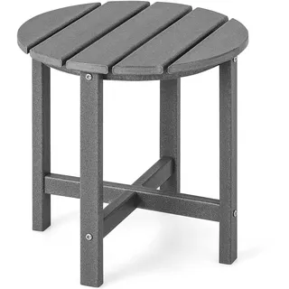 FANTASK Beistelltisch aus UV-beständigem Kunststoff, Kleiner Gartentisch wetterfest, Balkontischfür Terrasse, Balkon & Garten, 46 x 46 x 46 cm (Grau)