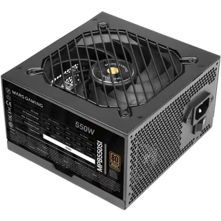 Mars Gaming MPB550SI, ATX-Netzteil 550W, 7 Jahre Garantie, 80Plus Bronze 230V, 90% Effizienz, SI Extreme Silence Lüfter, AI2-RPM-Technologien, Japanische Kondensatoren, Schwarz