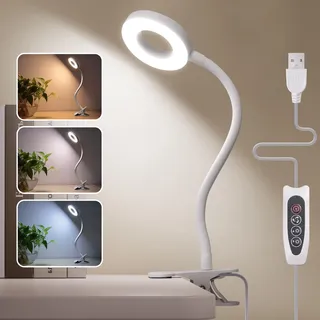 Foneso 48 LEDs Dimmbare Leselampe Bett, | 3 Modi und Stufe 10 Dimmen, 360° Flexibel USB Lampe für Lesen, Reisen, Büro