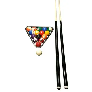John West Billard Einsteiger Set - Kugeln + Triangel + 2 Queues