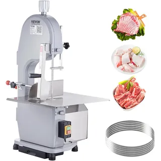Vevor kommerzielle elektrische Fleischbandsäge Knochenschneidemaschine, 1100 W Tisch-Knochensäge, 49 x 38 cm Werkbank, Gefrierfleischschneider Schnittstärke 0,4–20,1 cm für Rippchen, Schweinefleisch