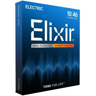ELIXIR Saiten 12-Saiter E-Gitarrensaiten mit NANOWEB®Beschichtung, Light 010-046