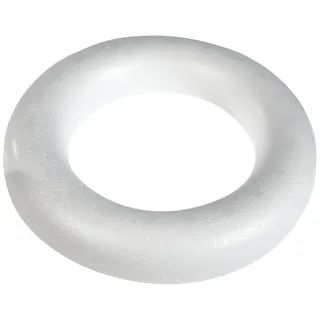 Glorex  6 3803 833 Halbring aus Styropor Rückseite flach Weiß Durchmesser 30 cm