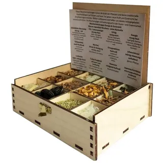 Heilkräuter Manufaktur Räucherstäbchen Räucherbox Geschenkbox mit 12 Sorten Räuchermischungen 14 x 10 x 4 cm beige