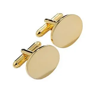 personalisierbar gold Manschettenknöpfe oval Gravur