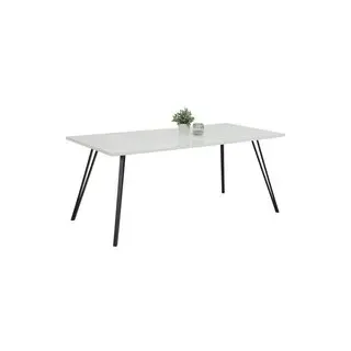 Esstisch Jennifer weiß schwarz B/H/T: ca. 180x76x90 cm - Schwarz, Weiss