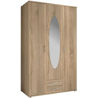 SchlafKONTOR Drehtürenschrank Paul 120 x 195 x 55 cm eiche