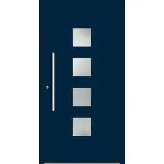 Schüco Aluminium Haustür "DORA" ADS 75.SI RC2 Stahlblau RAL 5011 beidseitig innen öffnend DIN links