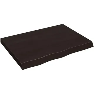 vidaXL Waschtischplatte Dunkelbraun 80x60x(2-6)cm Massivholz Behandelt