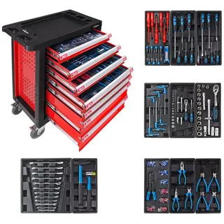 DEMA Werkstattwagen Werkzeugwagen mit Werkzeug 262 tlg