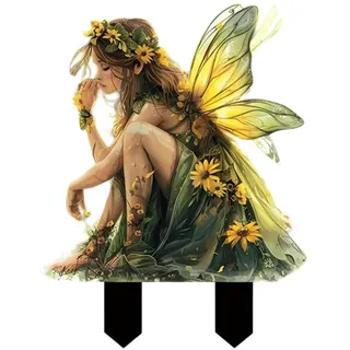 Fee Statue Gartendeko Ornament Miniatur Feen Figuren Blumentopf Pfähle Aus Acryl, Elfen Gartenfiguren Blumentopf Dekoration Für Drinnen Und Draußen, Dekorative Gartenkunst