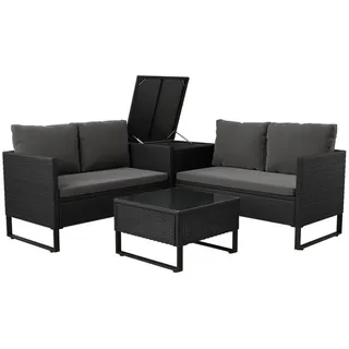 Juskys Santorini Loungeset schwarz/grau